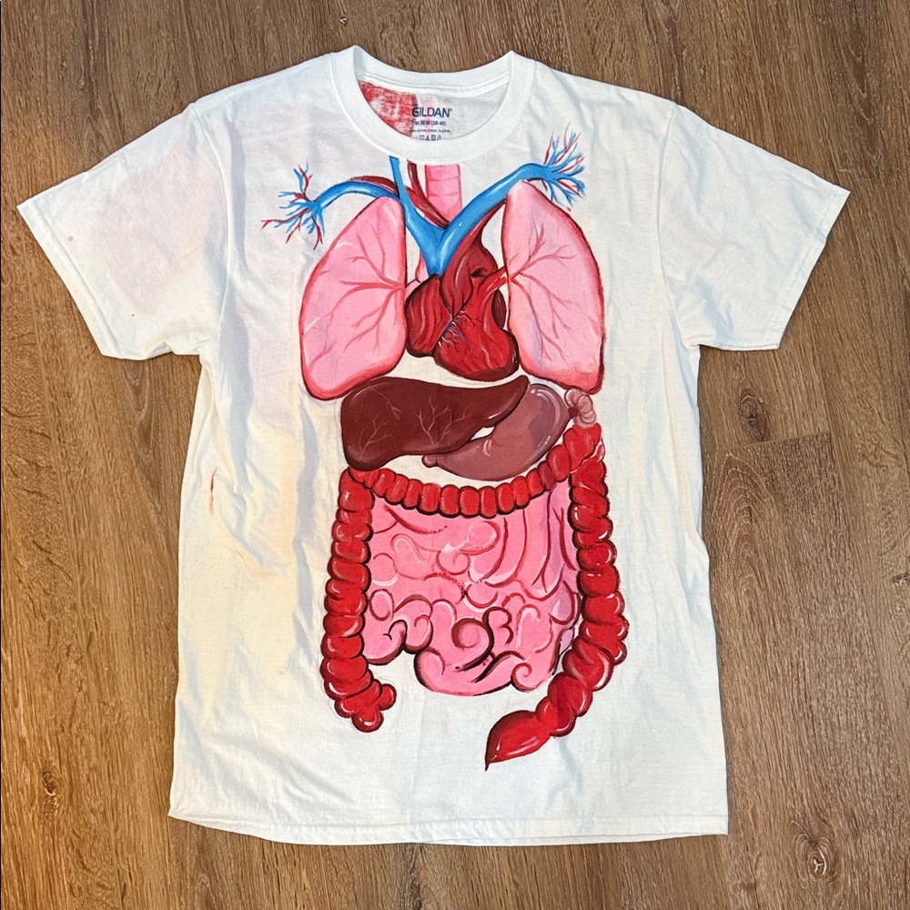 3/$20 OOAK One of a Kind Hand Painted Anatomical T Shirt Medical Field Nurse Dr